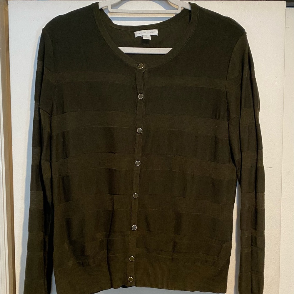 XL army green cardigan